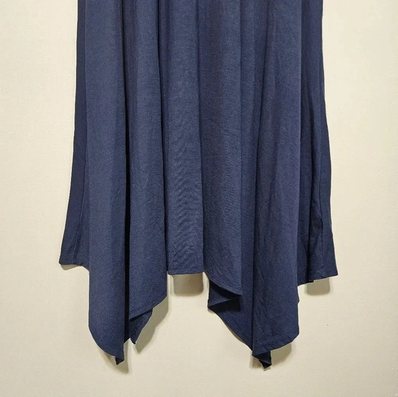 Torrid Trapeze Dress Women’s Size 4X Jersey Stretch V-Neck Artsy Boho Navy Blue - Picture 2 of 11